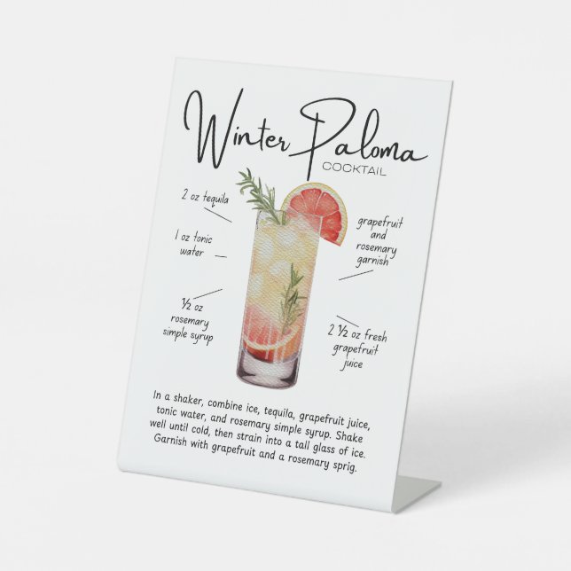 Expositor En L Winter Paloma Cocktail Pedestal Sign (Anverso)