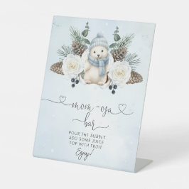 Expositor En L Winter Polar Bear Boy Baby Shower Mom-osa Bar