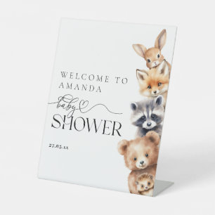 Expositor En L Woodland Animals Baby Shower moderno