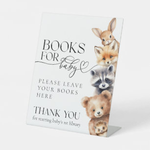 Expositor En L Woodland Animals libros modernos de Baby Shower