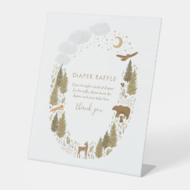 Expositor En L Woodland Baby Shower Diaper Raffle