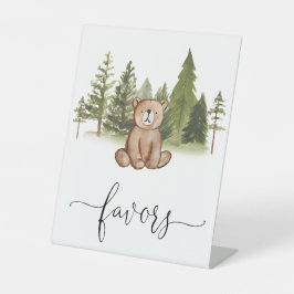 Expositor En L Woodland Bear Baby Shower Favors