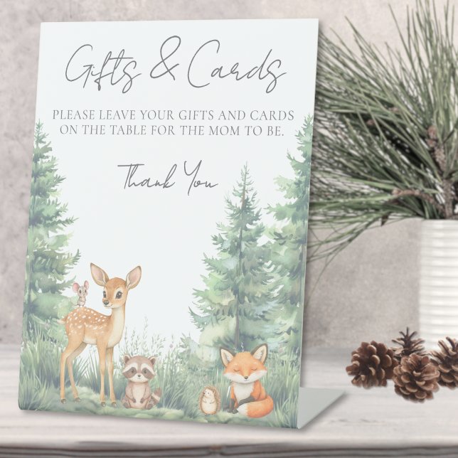 Expositor En L Woodland Forrest Animals Baby Shower (Woodland Forrest Animals Baby Shower Pedestal Sign)
