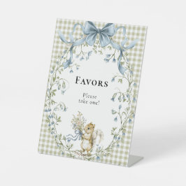 Expositor En L Woodland Squirrel Gingham Baby Shower Favors