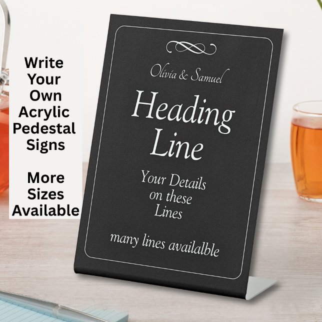 Expositor En L Write Your Own Pedestal Sign Black White  (Subido por el creador)