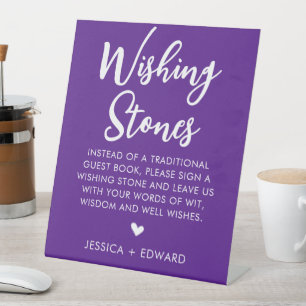 Expositor En L WWings Stones Guestbook Minimalista Purple Elegant
