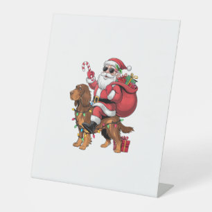 Expositor En L Xmas Iluminando Santa Riding English Setter Dog Ch