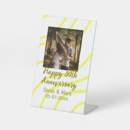 Expositor En L Yellow golden photo 30th wedding anniversary name
