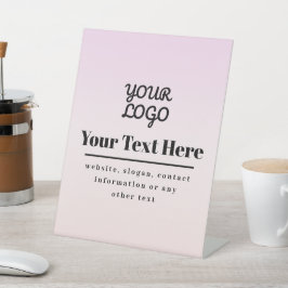 Expositor En L Your Logo & Text | Pink & Peach Ombre