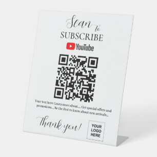 Expositor En L Youtube Suscripción al código QR Rótulo Pedestal
