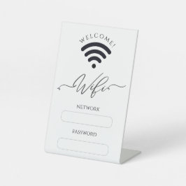Expositor En L Zona WiFi minimalista simple blanca y beige
