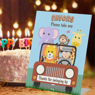 Expositor En L Zoológico de Safari en la selva: Baby Shower favor