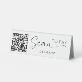 Expositor Triangular Buscar para pagar código QR Minimalista en blanco 