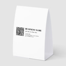 Código QR comercial y texto retro-moderno editable