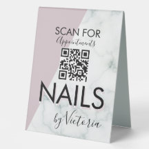 Código QR para citas de salón de uñas de mármol