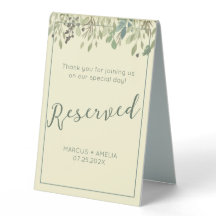 Crema moderna y eucalipto reservados