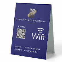 El moderno código QR Wifi Azul y su logotipo empre
