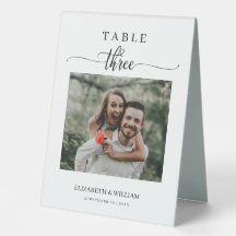 Elegancia Guión Boda de fotos Tabla número tres