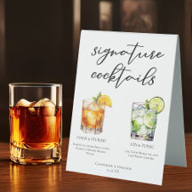 Elegante Menú Boda de cócteles de la noche