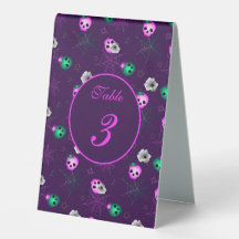 Halloween Neon Pink and Green GIGHT Skulls Ta