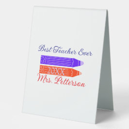 Expositor Triangular Mejor profesor de lágrimas azules rojas que añada 