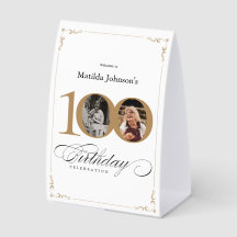 Menú de fiesta de cumpleaños número 100 personaliz