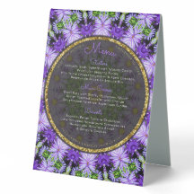 Morado Daisy Floral Naturaleza Mandala Menú elegan