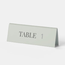 Número de mesa de boda minimalista verde pálido sa