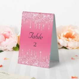 Expositor Triangular Personaliza Boda de Purpurina que Gotea Rosa 