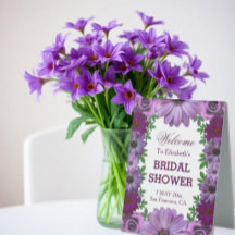 Regia ducha nupcial floral púrpura