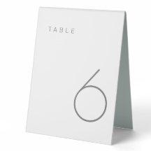 Tabla de números de tabla gris y blanco Minimalist