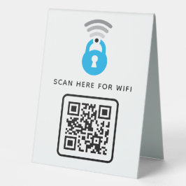 Expositor Triangular Wifi QR Code Scan para conectar autoadhesivo