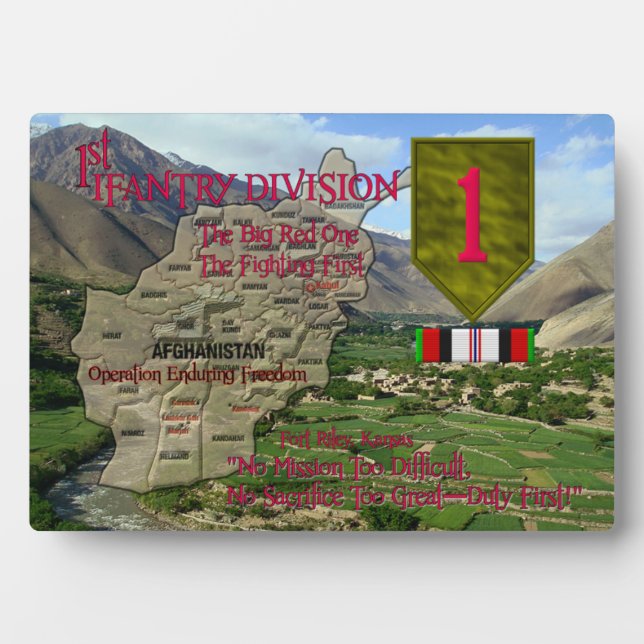 Expositora 1.ª División de Infantería OEF Placa veterinaria (Frente)