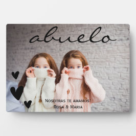 Expositora Abuelo te amamos placa fotográfica personalizada