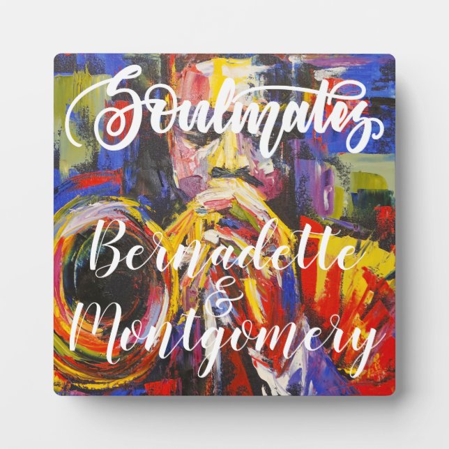 Expositora Almas Gemelas Placa de caballete personalizada par (Frente)