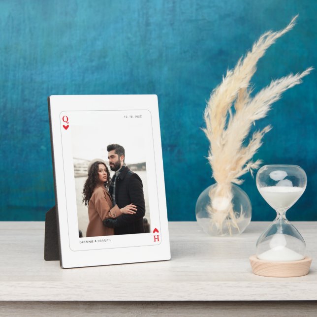 Expositora As de Corazones | Placa de Foto para Parejas (Lado)