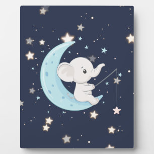 Expositora Bebé Elefante Pescando Estrellas Placa de Sobremes