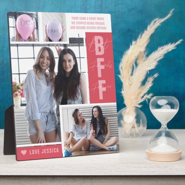 Expositora BFF Mejores Amigas |  Placa de Colaje de Fotos Mod (Lado)