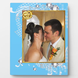 Expositora Boda con diamantes y placa fotográfica