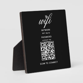 Expositora Código QR Contraseña Wifi Internet Placa Negra