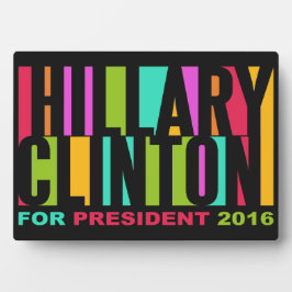 Expositora Colorida placa de Hillary Clinton 2016