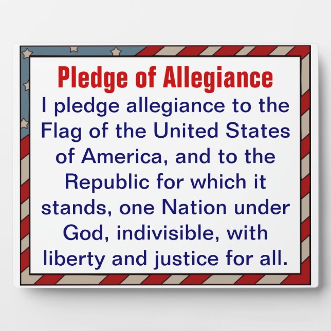 Expositora Compromiso de la placa de Allegiance (Frente)