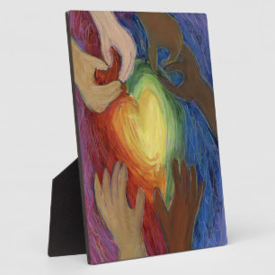 Expositora Diversidad arcoiris Corazones Arte Imprimir placa