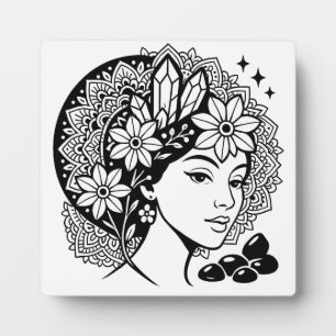 Expositora Divina Placa de cristal floral de arte de Mandala 