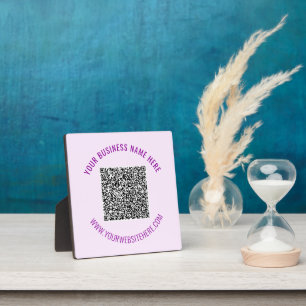 Expositora El código QR y el texto Personalizado de la placa