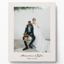 Elegante placa de fotografía Boda personalizada y 