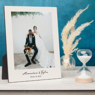 Expositora Elegante placa de fotografía Boda personalizada y 