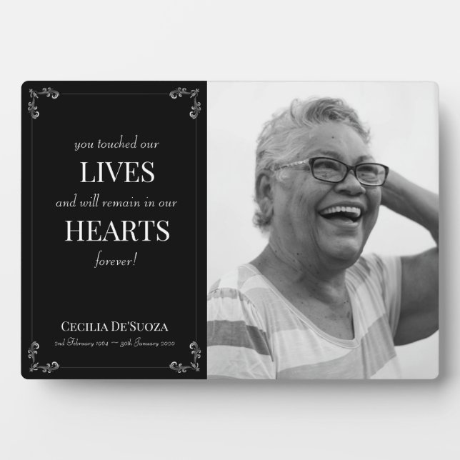 Expositora Elegante placa de recuerdo de fotografía familiar (Frente)