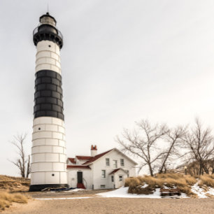 Expositora Faro Big Sable Point y placa de la torre