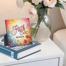 Fe Mateo 17:20 Placa de mesa inspiradora